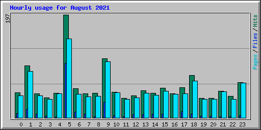 Hourly usage for August 2021